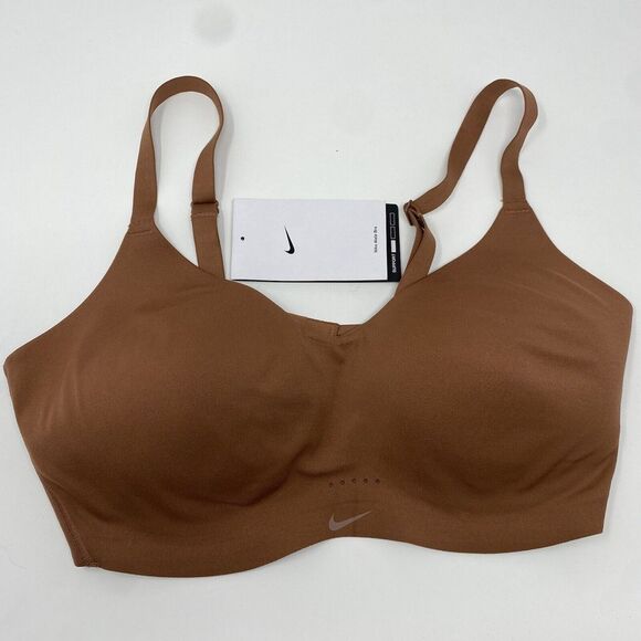 Nike Alate Minimalist Low Support Brown Padded Sports Bra Size Medium Cup C-E - Picture 1 of 8